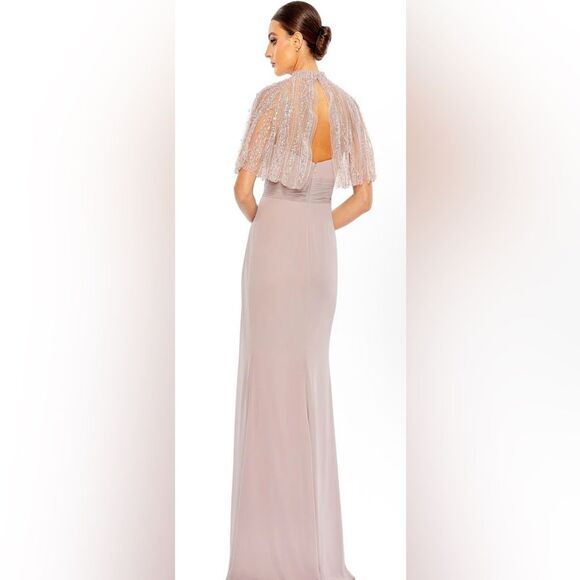 Mac Duggal 20467 evening gown in Rose with cape size 8 NWT - Picture 2 of 12